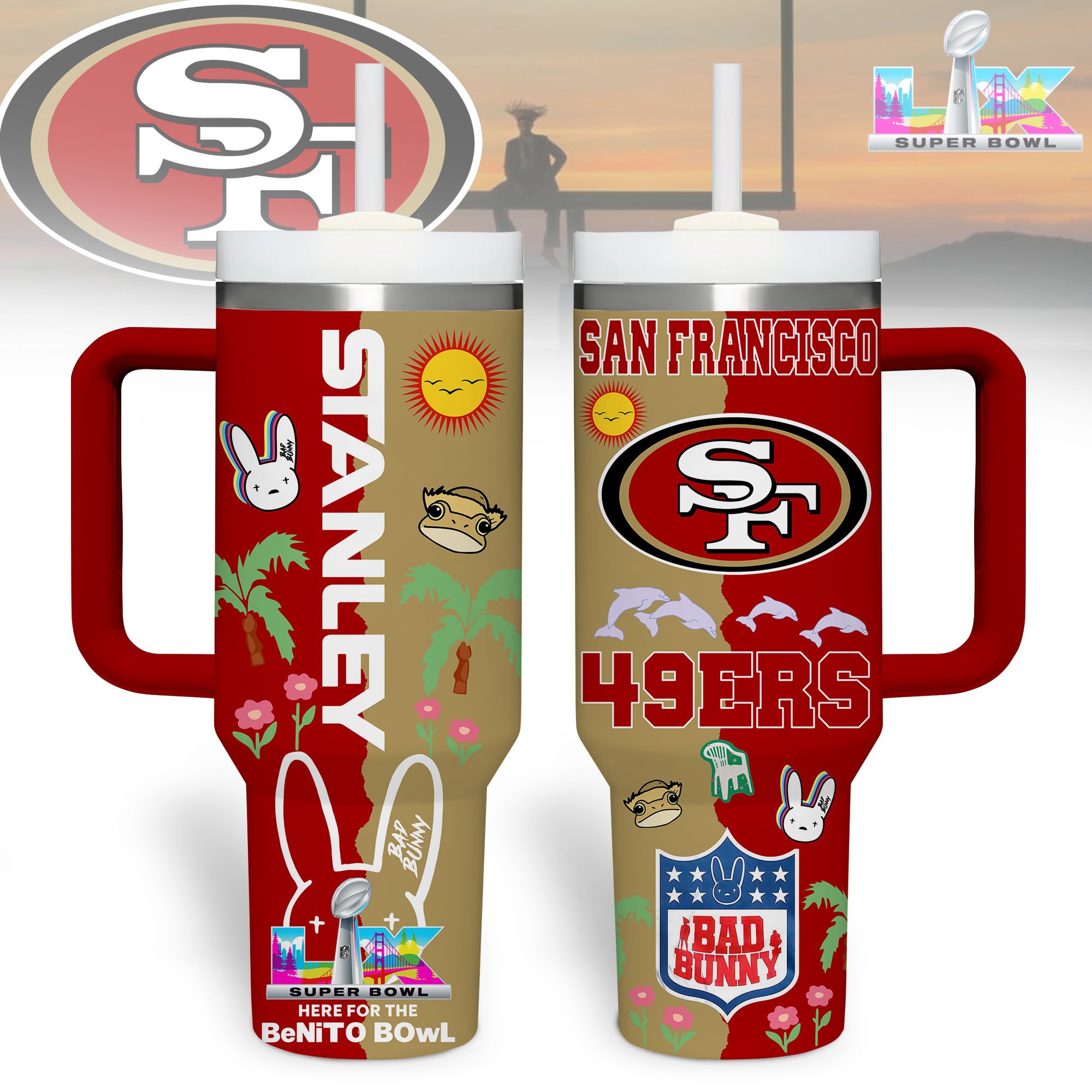 San Francisco 49ers | Premium NFL Here For Benito Bowl Tumbler 40oz