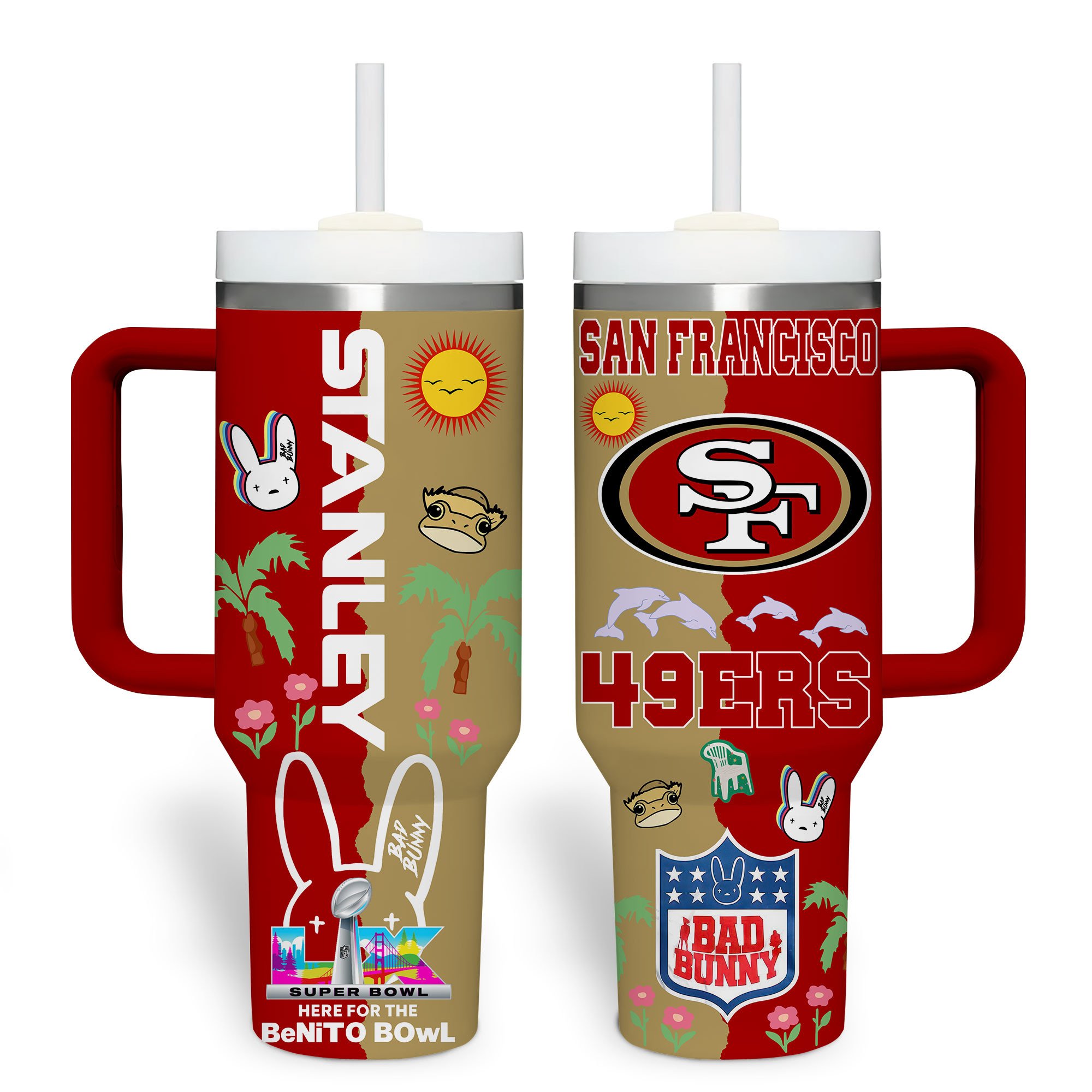 San Francisco 49ers | Premium NFL Here For Benito Bowl Tumbler 40oz - Image 2