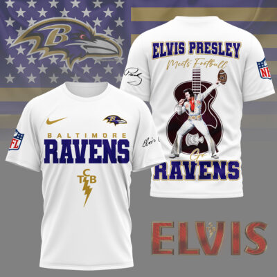 Baltimore Ravens | Premium NFL Elvis Presley Fan 3D Shirt