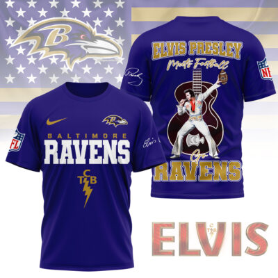 Baltimore Ravens | Premium NFL Elvis Presley Fan 3D Shirt