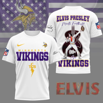 Minnesota Vikings | Premium NFL Elvis Presley Fan 3D Shirt