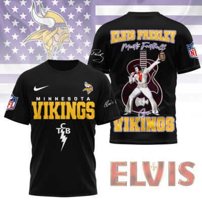 Minnesota Vikings | Premium NFL Elvis Presley Fan 3D Shirt