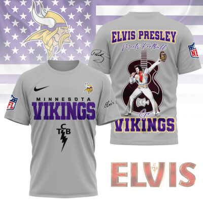 Minnesota Vikings | Premium NFL Elvis Presley Fan 3D Shirt