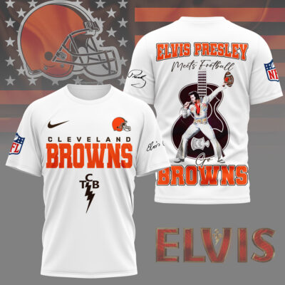 Cleveland Browns | Premium NFL Elvis Presley Fan 3D Shirt