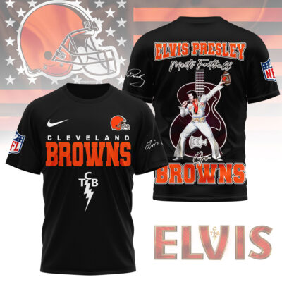 Cleveland Browns | Premium NFL Elvis Presley Fan 3D Shirt