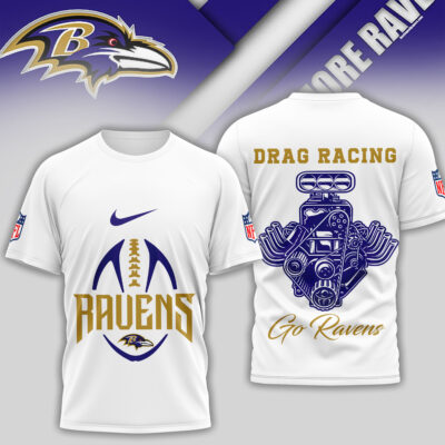 Baltimore Ravens | Premium NFL Drag Racing 3D Shirt
