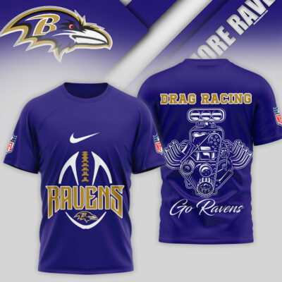 Baltimore Ravens | Premium NFL Drag Racing 3D Shirt