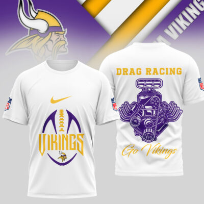 Minnesota Vikings | Premium NFL Drag Racing 3D Shirt