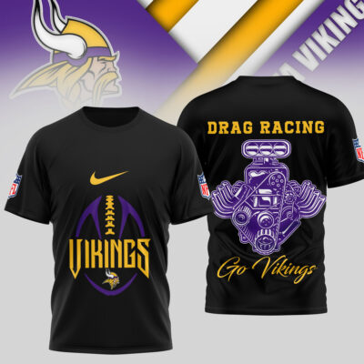 Minnesota Vikings | Premium NFL Drag Racing 3D Shirt