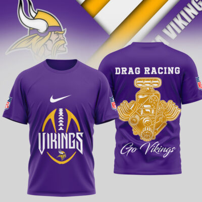 Minnesota Vikings | Premium NFL Drag Racing 3D Shirt