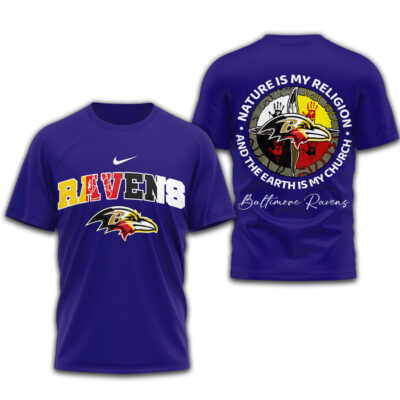 Baltimore Ravens | Premium NFL Nature Is My Religion 3D Shirt