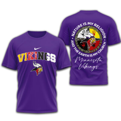 Minnesota Vikings | Premium NFL Nature Is My Religion 3D Shirt
