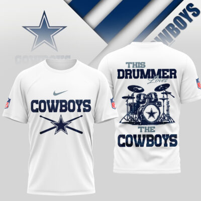 Dallas Cowboys | Premium NFL This Drummer Loves Football 3D Shirt