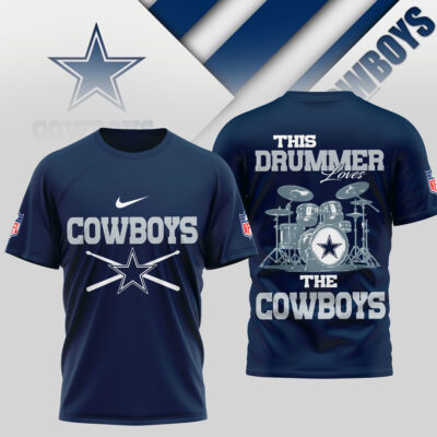 Dallas Cowboys | Premium NFL This Drummer Loves Football 3D Shirt