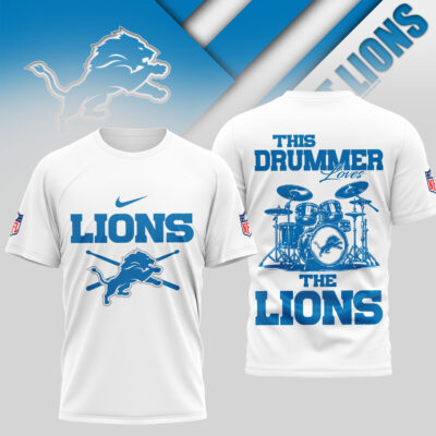 Detroit Lions | Premium NFL This Drummer Loves Football 3D Shirt