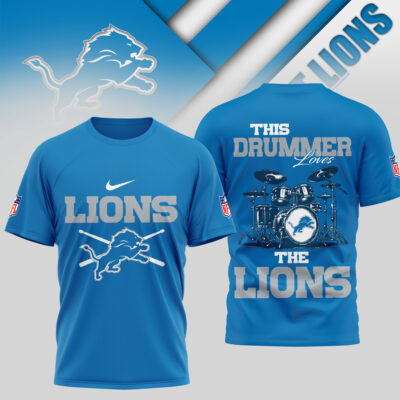 Detroit Lions | Premium NFL This Drummer Loves Football 3D Shirt