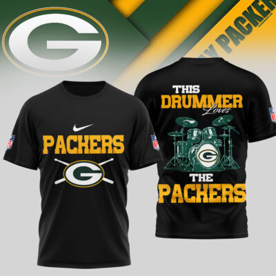 Green Bay Packers | Premium NFL This Drummer Loves Football 3D Shirt