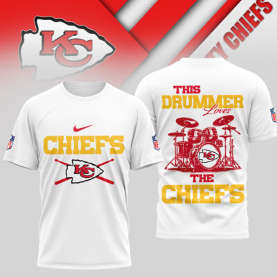 Kansas City Chiefs | Premium NFL This Drummer Loves Football 3D Shirt