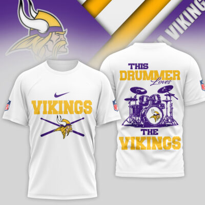Minnesota Vikings | Premium NFL This Drummer Loves Football 3D Shirt