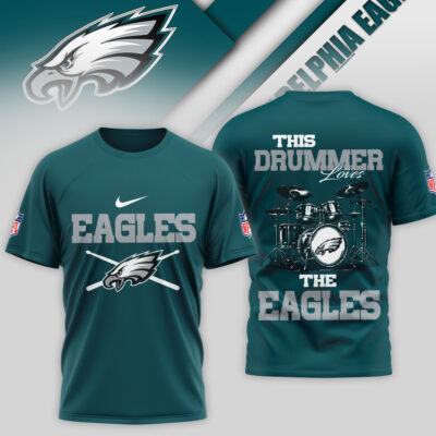 Philadelphia Eagles | Premium NFL This Drummer Loves Football 3D Shirt