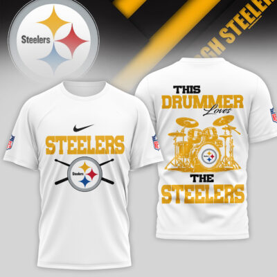 Pittsburgh Steelers | Premium NFL This Drummer Loves Football 3D Shirt
