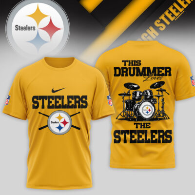Pittsburgh Steelers | Premium NFL This Drummer Loves Football 3D Shirt