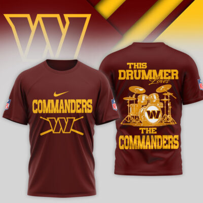 Washington Commanders | Premium NFL This Drummer Loves Football 3D Shirt