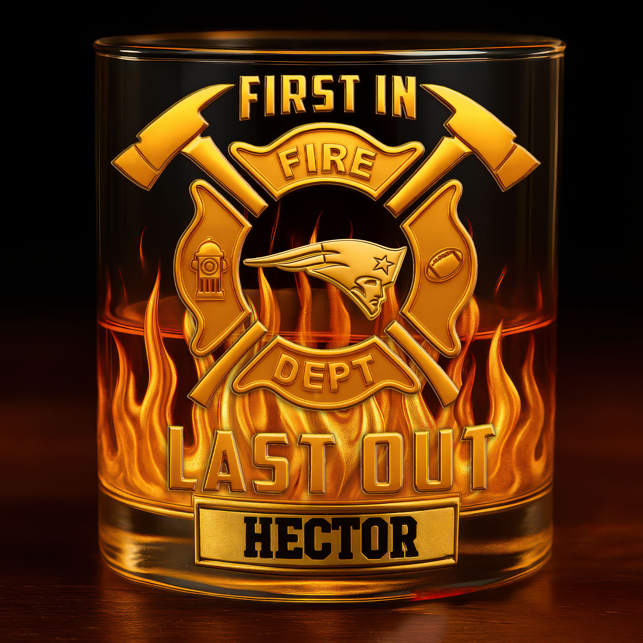 New England Patriots | Premium NFL First In Last Out Whiskey Glass - Image 2