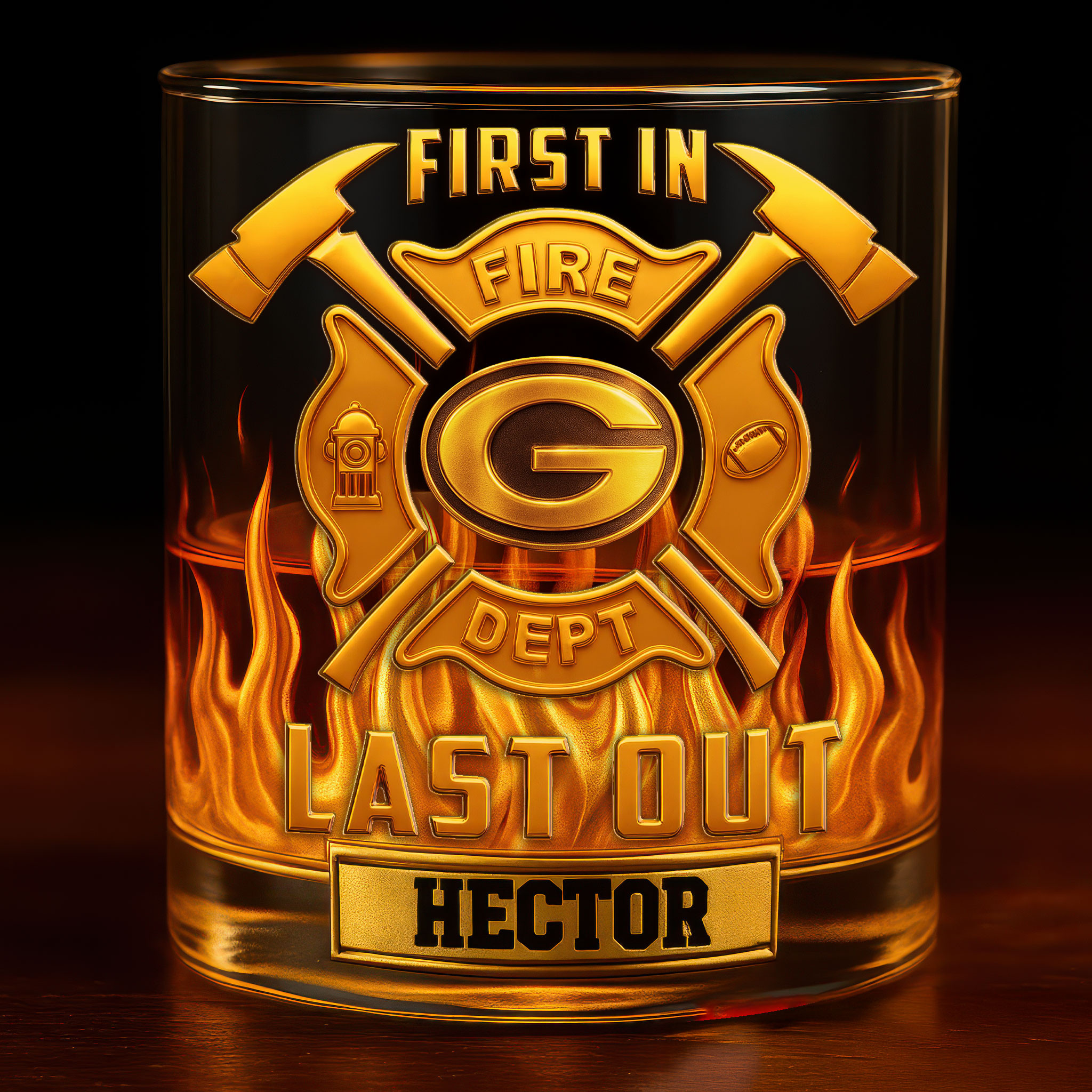 Green Bay Packers | Premium NFL First In Last Out Whiskey Glass - Image 2