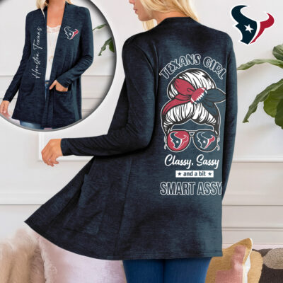Houston Texans | Premium NFL Football Girl Women Path Pocket Cardigan