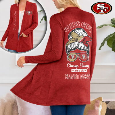 San Francisco 49ers | Premium NFL Football Girl Women Path Pocket Cardigan