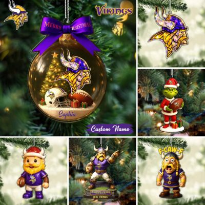 Minnesota Vikings | Premium NFL Football Christmas Ornaments