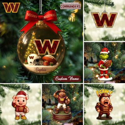 Washington Commanders | Premium NFL Football Christmas Ornaments