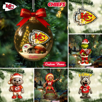 Kansas City Chiefs | Premium NFL Football Christmas Ornaments