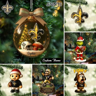 New Orleans Saints | Premium NFL Football Christmas Ornaments