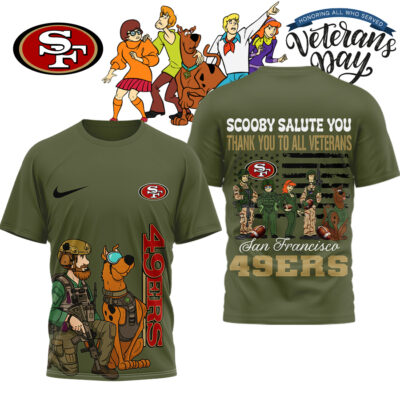 San Francisco 49ers | Premium NFL Scooby-Doo Salute Veterans 3D Shirt