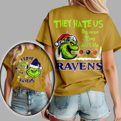 Baltimore Ravens | Premium NFL They Hate Us Grinch Women Shirt