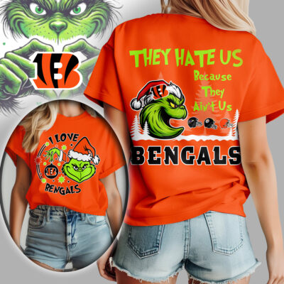 Cincinnati Bengals | Premium NFL They Hate Us Grinch Women Shirt