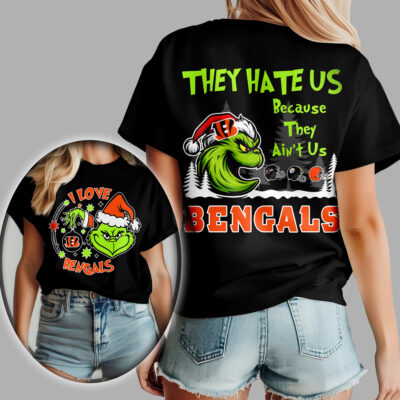 Cincinnati Bengals | Premium NFL They Hate Us Grinch Women Shirt