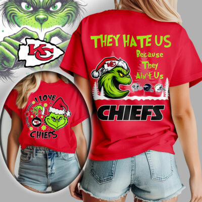 Kansas City Chiefs | Premium NFL They Hate Us Grinch Women Shirt