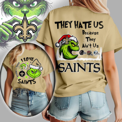 New Orleans Saints | Premium NFL They Hate Us Grinch Women Shirt