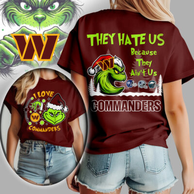 Washington Commanders | Premium NFL They Hate Us Grinch Women Shirt