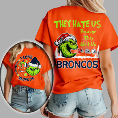 Denver Broncos | Premium NFL They Hate Us Grinch Women Shirt