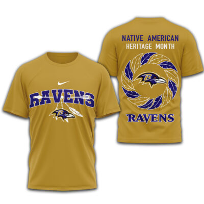 Baltimore Ravens | Premium NFL Native American Heritage Month 3D Shirt