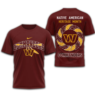 Washington Commanders | Premium NFL Native American Heritage Month 3D Shirt
