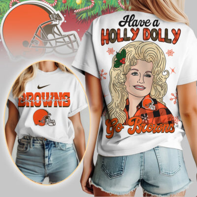 Cleveland Browns | Premium NFL Have A Holly Dolly Women Shirt