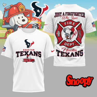 Houston Texans | Premium NFL Snoopy Firefighter 3D Shirt