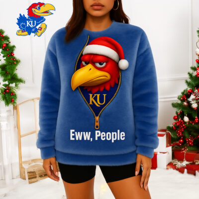 Kansas Jayhawks | Premium NCAA Mascot Eww People Christmas 3D Sweater