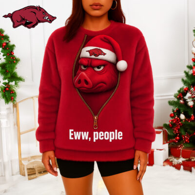 Arkansas Razorbacks | Premium NCAA Mascot Eww People Christmas 3D Sweater