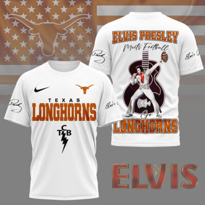 Texas Longhorns | Premium NCAA Elvis Presley Fan 3D Shirt